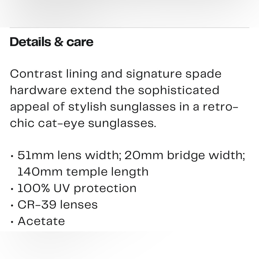 Kate spade Kayleigh 51m Cat Eye Sunglasses. - Picture 3 of 8